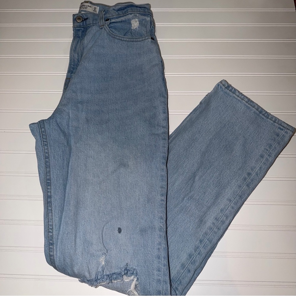 Abercrombie & Fitch Curve Love The 90s Straight Ultra High Rise Jeans 29/8L